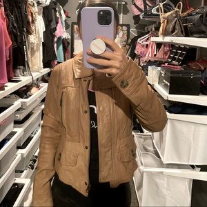 Loft leather jacket tan.